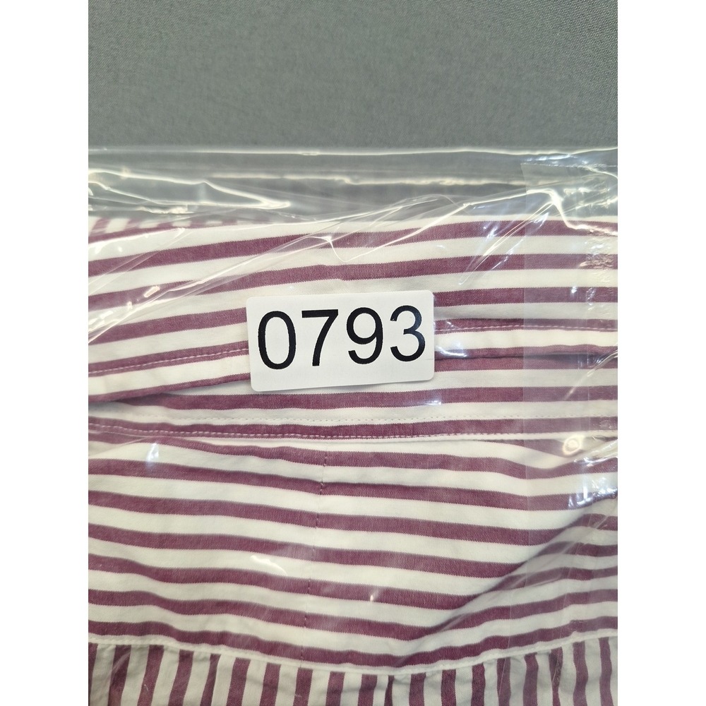Polo Ralph Lauren Button Down Mens Large Maroon Striped Custom Fit Preppy Office - Picture 8 of 8
